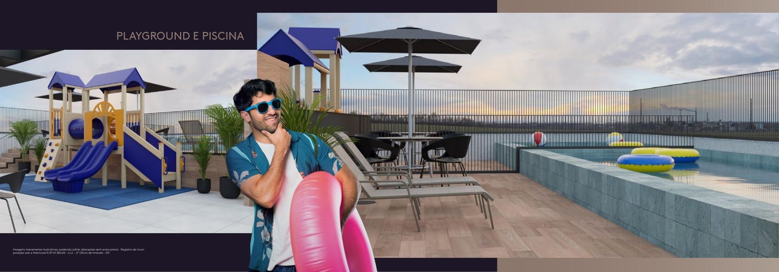 Piscina e playground do Residencial Esplendore
